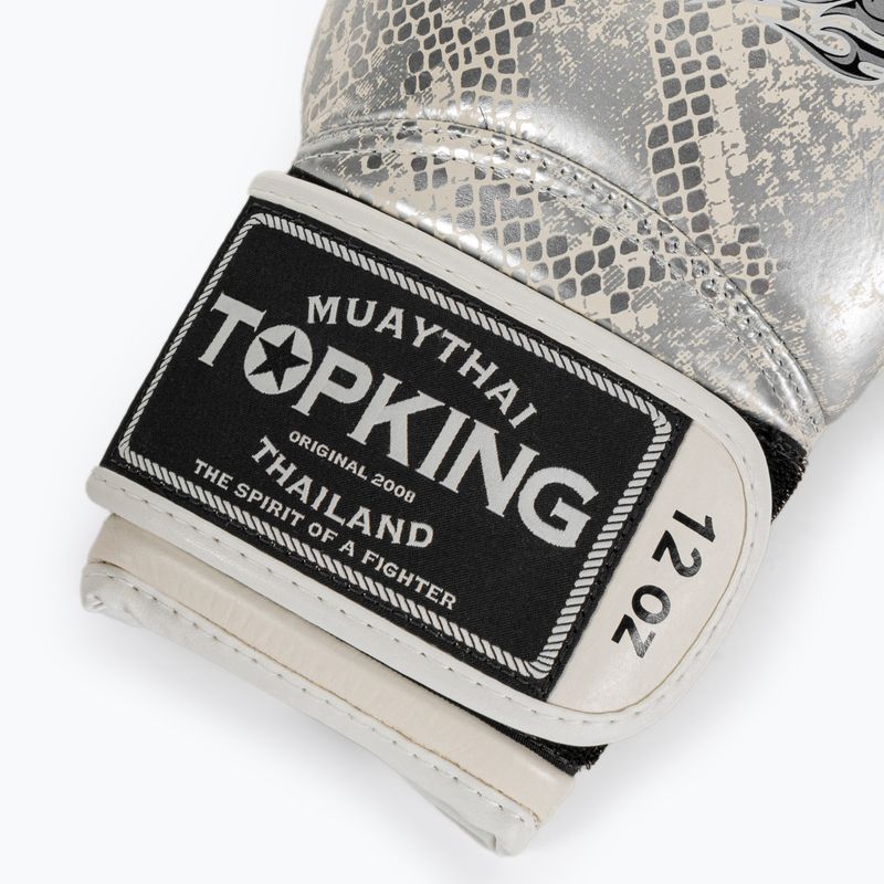 Boxerské rukavice Top King Muay Thai Super Star Snake white TKBGSS-02A-WH-SV-10 4