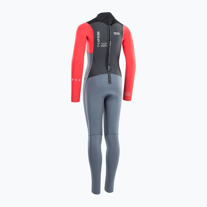 Dětský plavecký neopren ION Capture 5/4 Back Zip steel blue/red 2