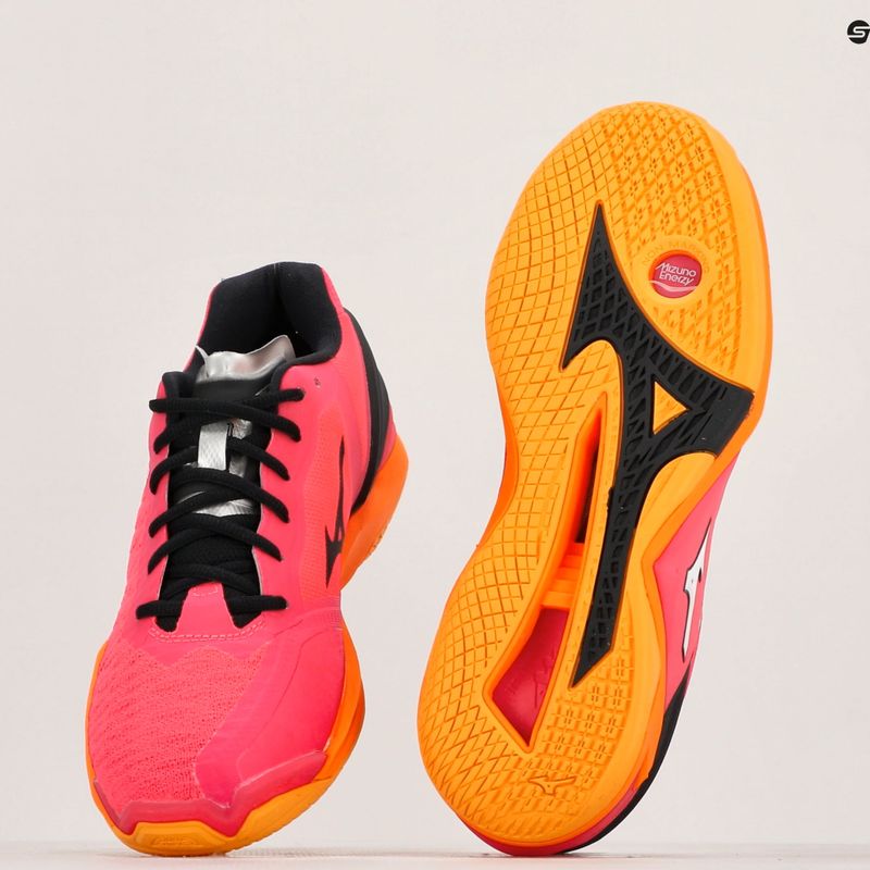 Pánské házenkářské boty Mizuno Wave Stealth Neo radiant red/white/carrot curl 9