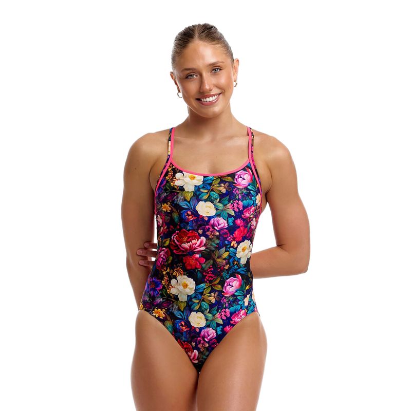 Dámské jednodílné plavky Funkita Diamond Back One Piece bed of roses 2