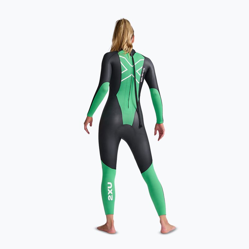 Dámská triatlonová neoprenová kombinéza 2XU Propel Openwater black/bright green 4