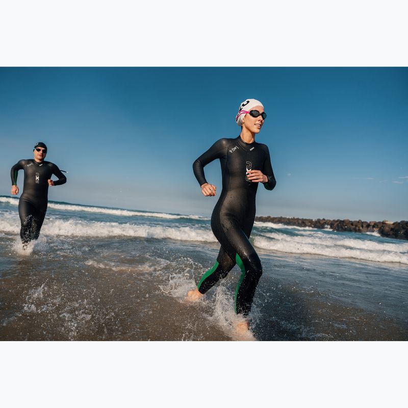 Dámská triatlonová neoprenová kombinéza 2XU Propel Openwater black/bright green 11