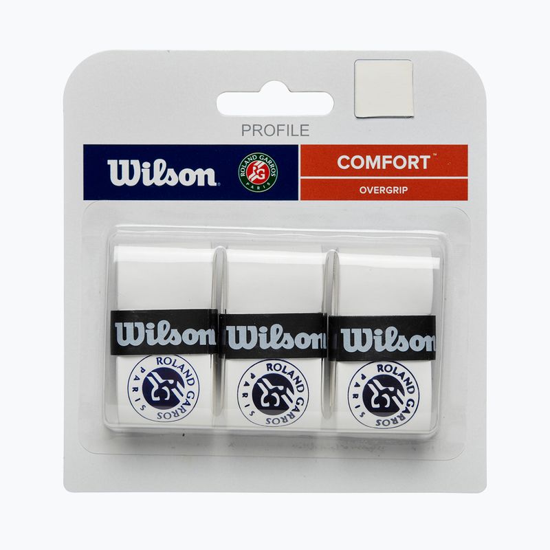 Omotávky na tenisovou raketu Wilson Roland Garos 2024 3 ks white 2