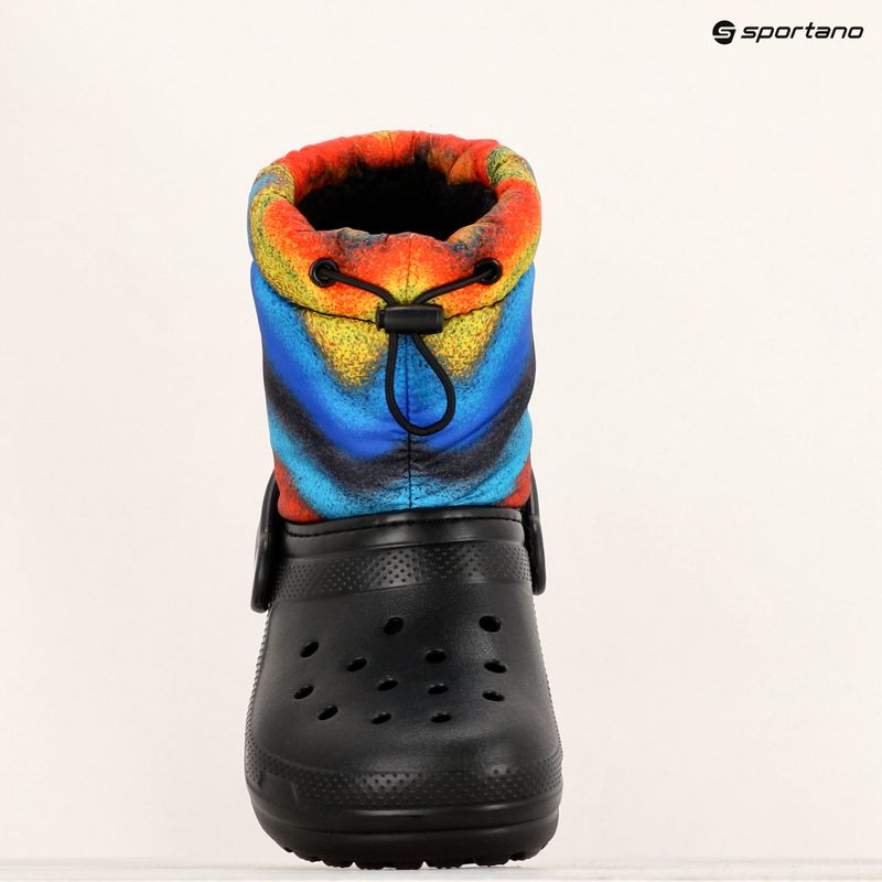 Dětské sněhule Crocs Classic Lined Spray Dye Boot Kids black/multi 9