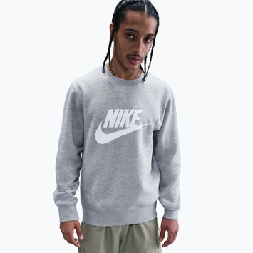 Pánská mikina Nike Sportswear Club Graphic Fleece Crew dark grey heather/white