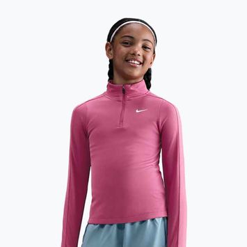 Dětské tréninkové tričko Longsleeve Nike Dri-Fit 1/4 Zip sweet beet/white