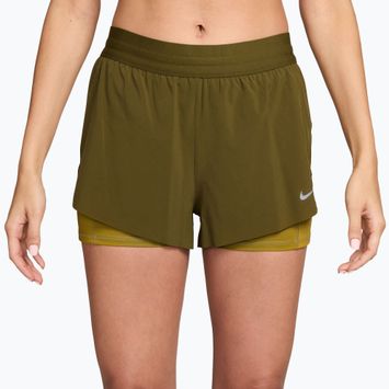 Dámské běžecké šortky Nike Swift Mid-Rise 2in1 Olive Flak/Peat Moss