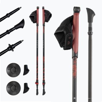 Hůlky na nordic walking KADVA Halna nastavitelné červené