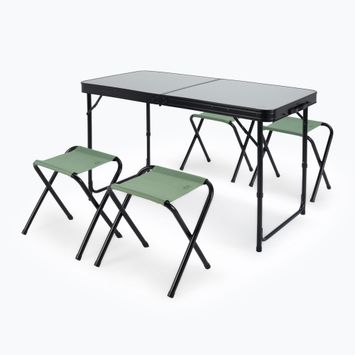 Skládací turistický stůl + židle KADVA CAMPtable set pro 4-6 osob šedý