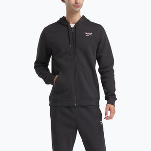 Pánská mikina Reebok Identity SL Fleece FZ black/white/vector red
