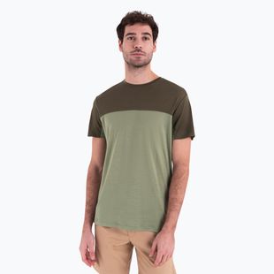 Pánské trekingové tričko icebreaker Merino Cool-Lite Sphere III SS Tee Colour Block lichen/loden