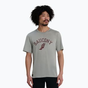 Pánské běžecké tričko Saucony Stopwatch light grey heather