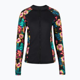 Dámské plavecké tričko longsleeveHurley Fiji Fantasy Zip Front Rashguard black