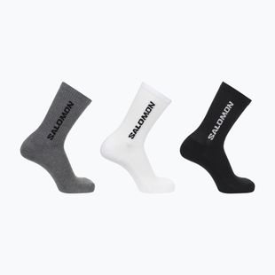 Salomon Everyday Crew 3 páry trekingových ponožek černá/bílá/med šedá