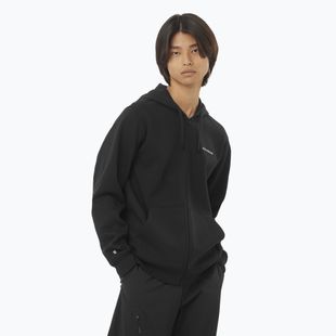 Pánská mikina Salomon Logo Full Zip Hoodie deep black