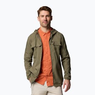 Pánská treková mikina Columbia Skien Valley Hooded stone green