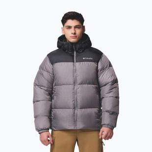 Pánská zateplená bunda Columbia Puffect II Hooded city grey/black