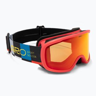 Dětské lyžařské brýle Giro Buster Jr black blocks/amber scarlet