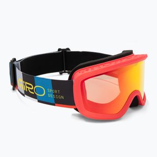 Dětské lyžařské brýle Giro Chico 2.0 Jr black blocks/amber scarlet