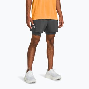 Pánské běžecké šortky Under Armour Launch 5" 2v1 castlerock/castlerock/reflective