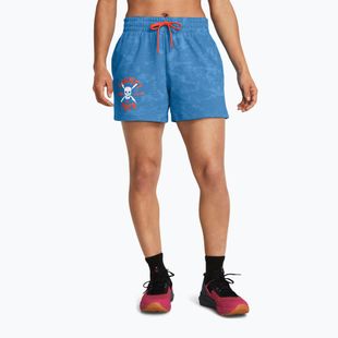 Dámské sportovní kraťasy Under Armour Project Rock Underground Terry viral blue/phoenix/white
