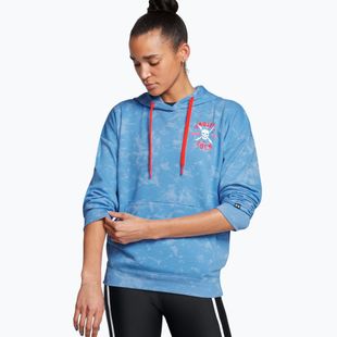 Dámské sportovní tričko Under Armour Project Rock Underground Terry HD viral blue/phoenix fire/white