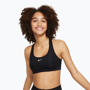 Dětská sportovní podprsenka Nike Swoosh black/white