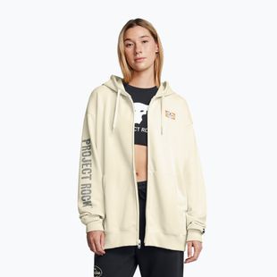 Dámská mikina Under Armour Project Rock HWT Full Zip Hard at Work silt/clay green/yellow ochre