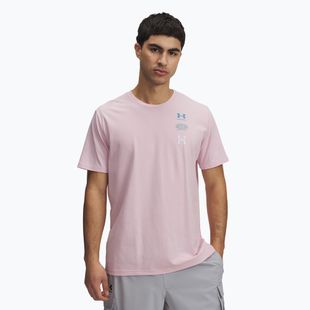 Pánské tričko Under Armour 60/40S Evol Logo prime pink/ether blue/white