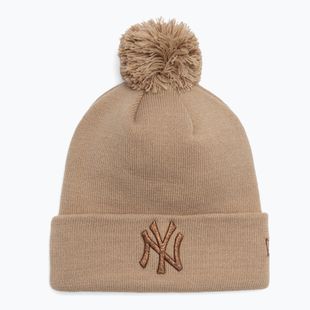 Dámská kšiltovka  New Era Metallic Bobble Knit Beanie New York Yankees beige