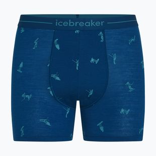 Pánské termo boxerky Icebreaker Anatomica Snow Day atlantis/topaz/aop