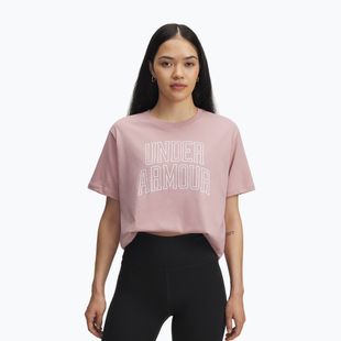 Dámské tréninkové tričko Under Armour Rival Campus tourmaline pink/white