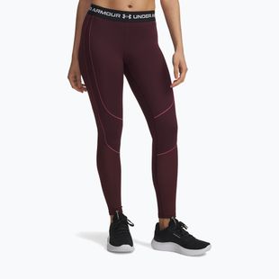 Dámské tréninkové legíny Under Armour ColdGear Textured dark maroon/fuchsia dusk/white