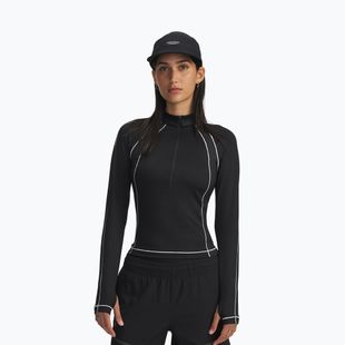 Dámský tréninkový Longsleeve Under Armour ColdGear Textured 1/2 Zip Black/White/Metallic Silver