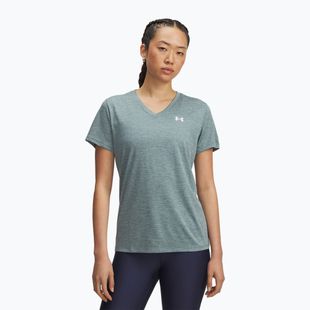 Dámské tréninkové tričko Under Armour Tech V-Twist jasper blue/white