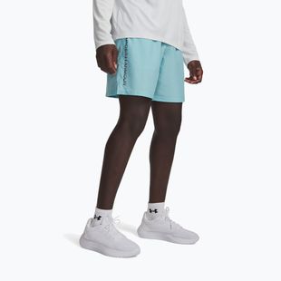 Pánské tréninkové kraťasy Under Armour Woven Wordmark Blue Haze/Black