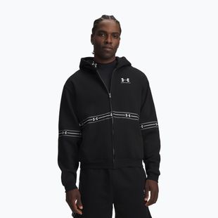 Pánská mikina Under Armour Icon Fleece Taped Full Zip ultimate black/white