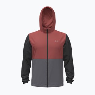 Pánská běžecká bunda Under Armour Velociti Hooded Jacket ultimate black/heritage red/reflective