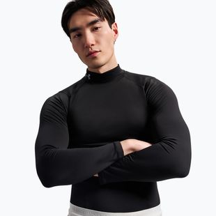 Pánské tréninkové tričko Longsleeve Under Armour Coldgear Elite Comp Mock ultimate black/ultimate black/reflective
