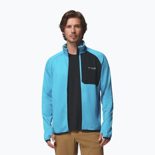 Pánská trekingová mikina Columbia Triple Canyon Grid Fleece Full Zip II compass blue heather/black