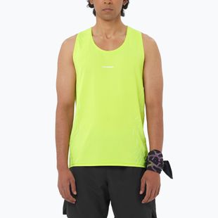 Pánské běžecké tričko Salomon Sense Aero Singlet GFX acid lime