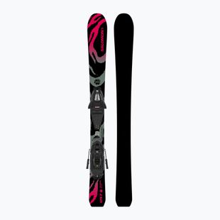 Dětské sjezdové lyže + vázání Salomon QST Jr Black XS + C5 GW black/neon punch