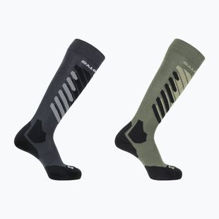 Lyžařské ponožky Salomon S/Access 2-Pack anthracite/deep lichen green