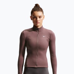 Dámská tréninková mikina Nike One Fitted Dri-Fit Full-Zip burgundy tattoo/white