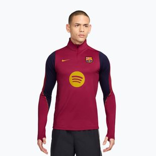 Pánská fotbalová mikina Nike FC Barcelona Strike Soccer Drill Top noble red/mineral yellow/mineral yellow