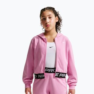 Dětská mikina Nike Pro Fleece pink rise/pink rise/black/white