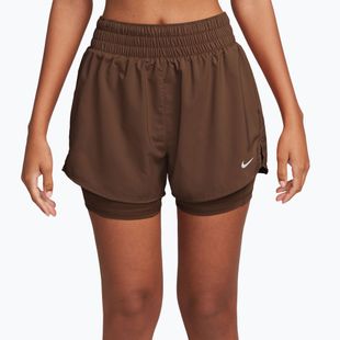Dámské šortky Nike One Dri-Fit High-Waisted 3" 2In1 cacao wow/white