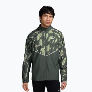 Pánská běžecká bunda Nike Miler Repel UV Printed camo green/black