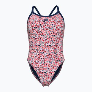 Dámské jednodílné plavky Arena Pebbles Xcriss Cross multi white/navy