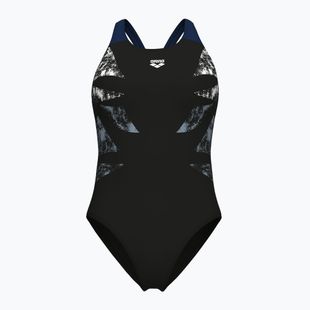 Dámské jednodílné plavky Arena Graphic V Back black/navy